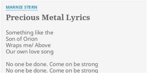 Precious Metal Lyrics 